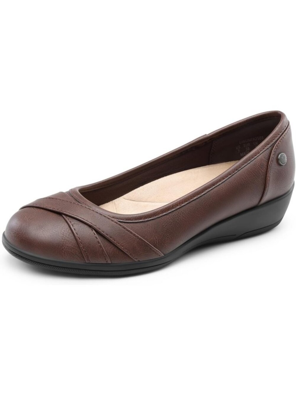 Women's Brown Round Toe Comfortable Dressy Casual Pull On Ballet Flats